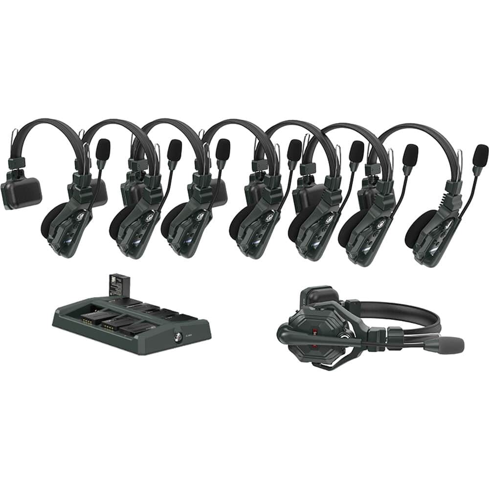 Hollyland Solidcom C1-8S wireless intercom system with 8 headsets