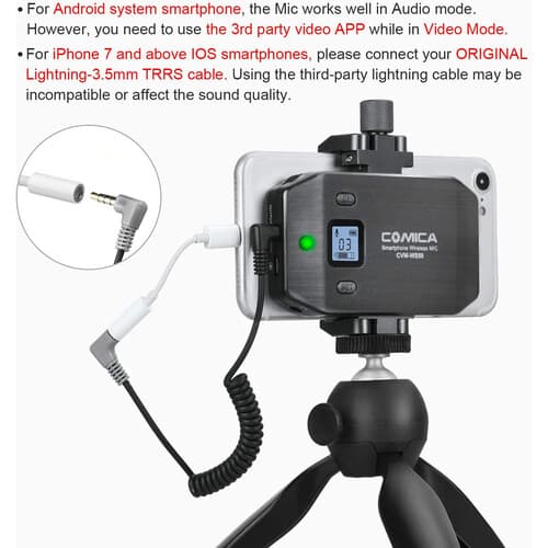 Comica CVM-WS50H Wireless Handheld Microphone Bundle for Smartphones 4