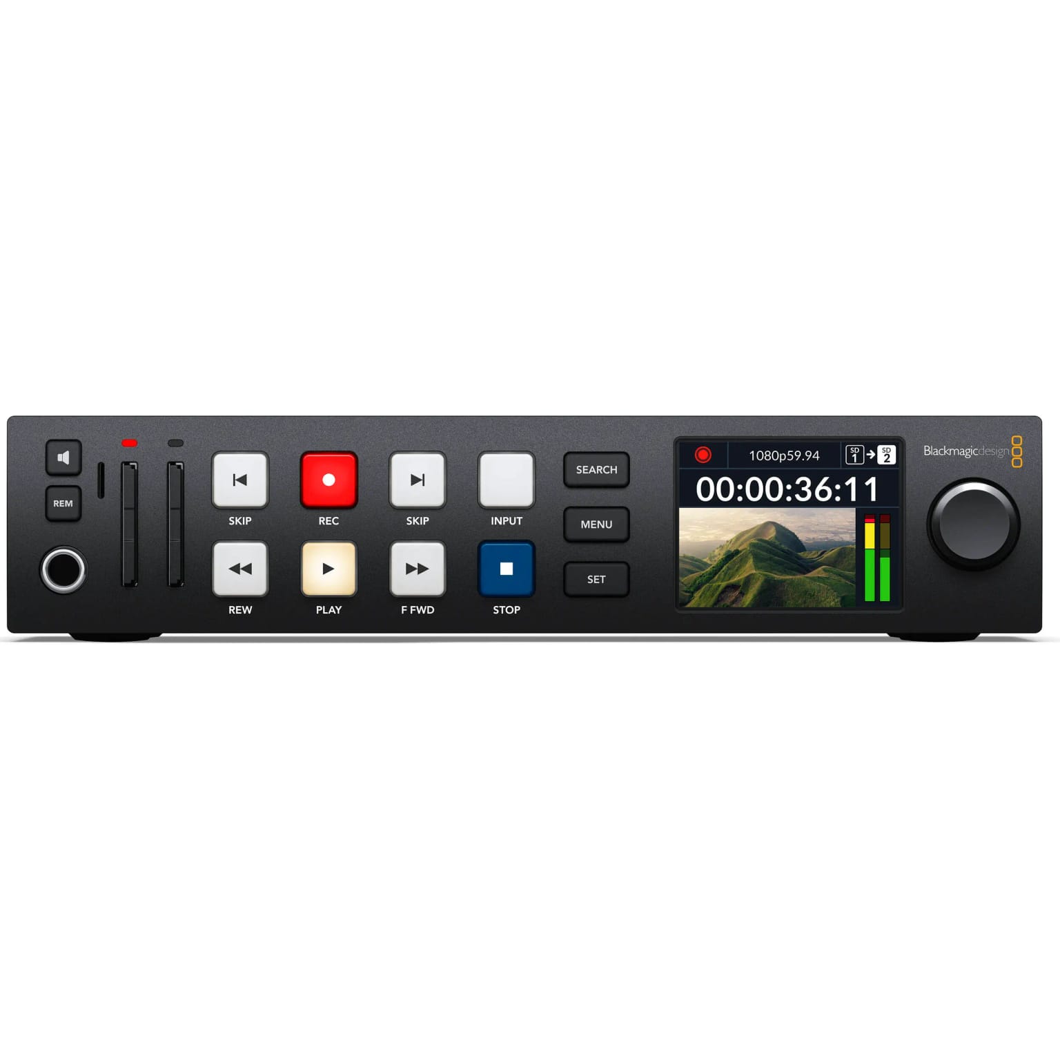 Blackmagic Design HyperDeck Studio HD Plus video recorder front view