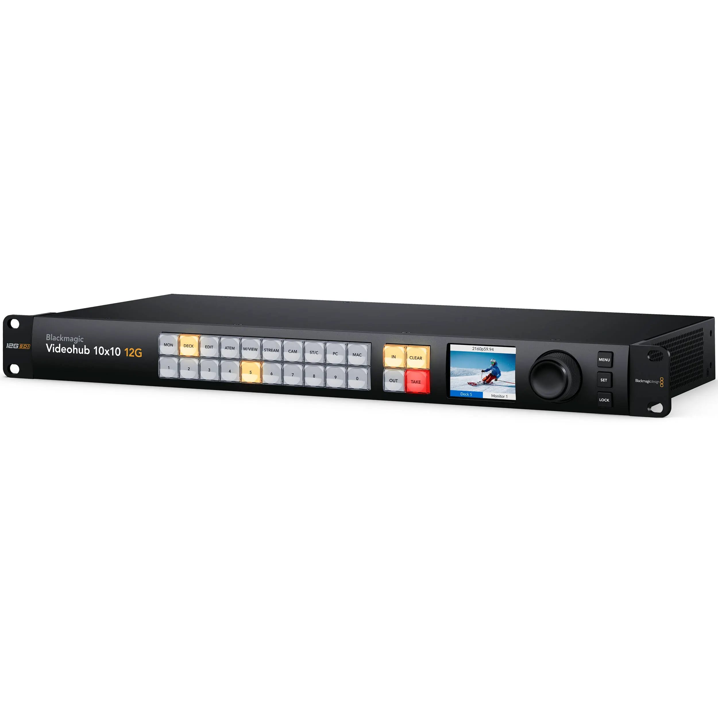 Blackmagic Design Videohub 10x10 12G video router with control buttons