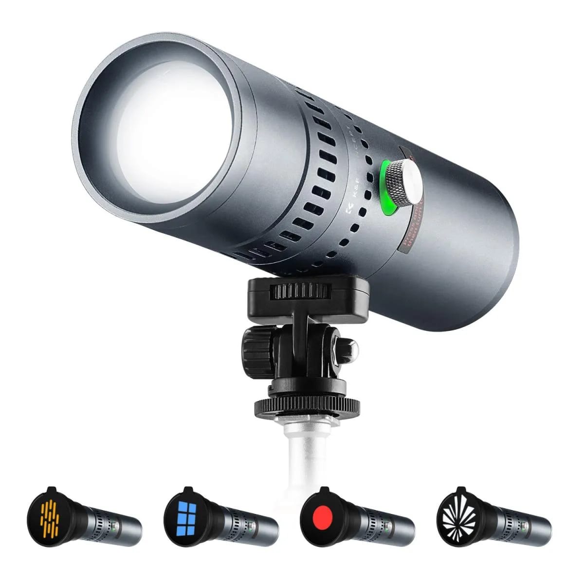 K&F Concept SP25C 25W Focusable Zoom LED Gobo Video Light with 20 Gobos and 9000mAh Battery (KF34.063V1)